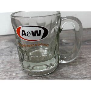 Vintage A&W Root Beer Mini Baby Mug Oval Logo AW  4.5”